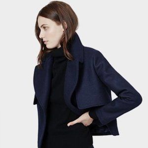 Cuyana | Navy Cropped Wool Coat